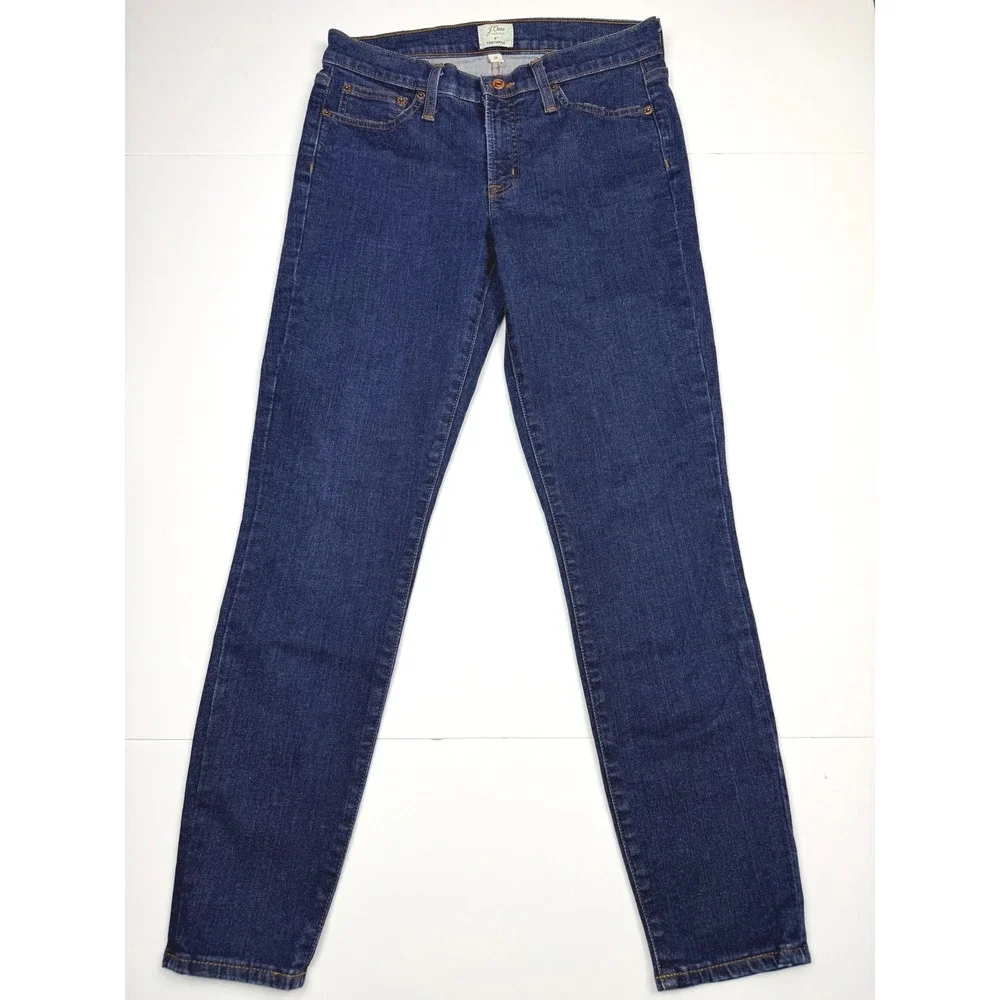 J.Crew 8 Toothpick Skinny Jeans Dark Wash Denim Size 29 Mid Rise Slim Fit
